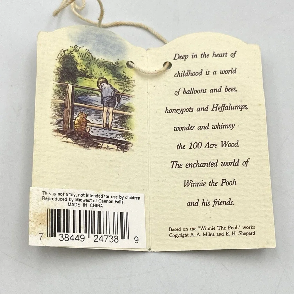 Vintage Disney Classic Pooh Piglet Porcelain Ornament Midwest Cannon Falls 2.5